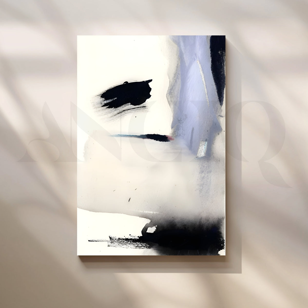 Black and Grey Abstract Canvas Artwork – Asha Art Studio