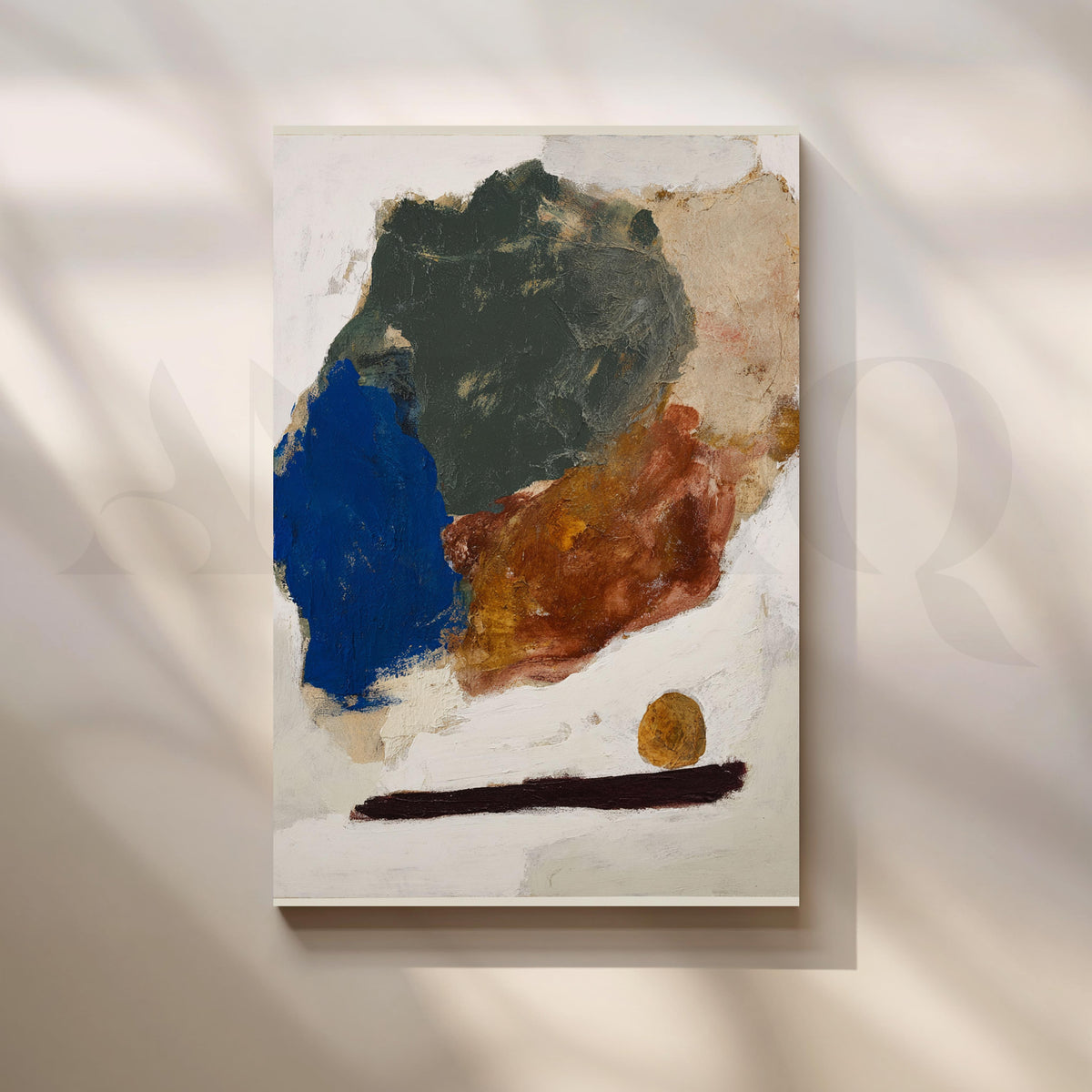 Organic Blue and Earth Tone Abstract Canvas Artwork – Asha Art Studio
