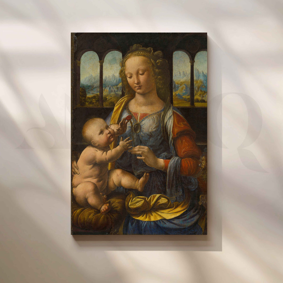 Madonna of the Carnation Canvas Artwork – Asha Art Studio
