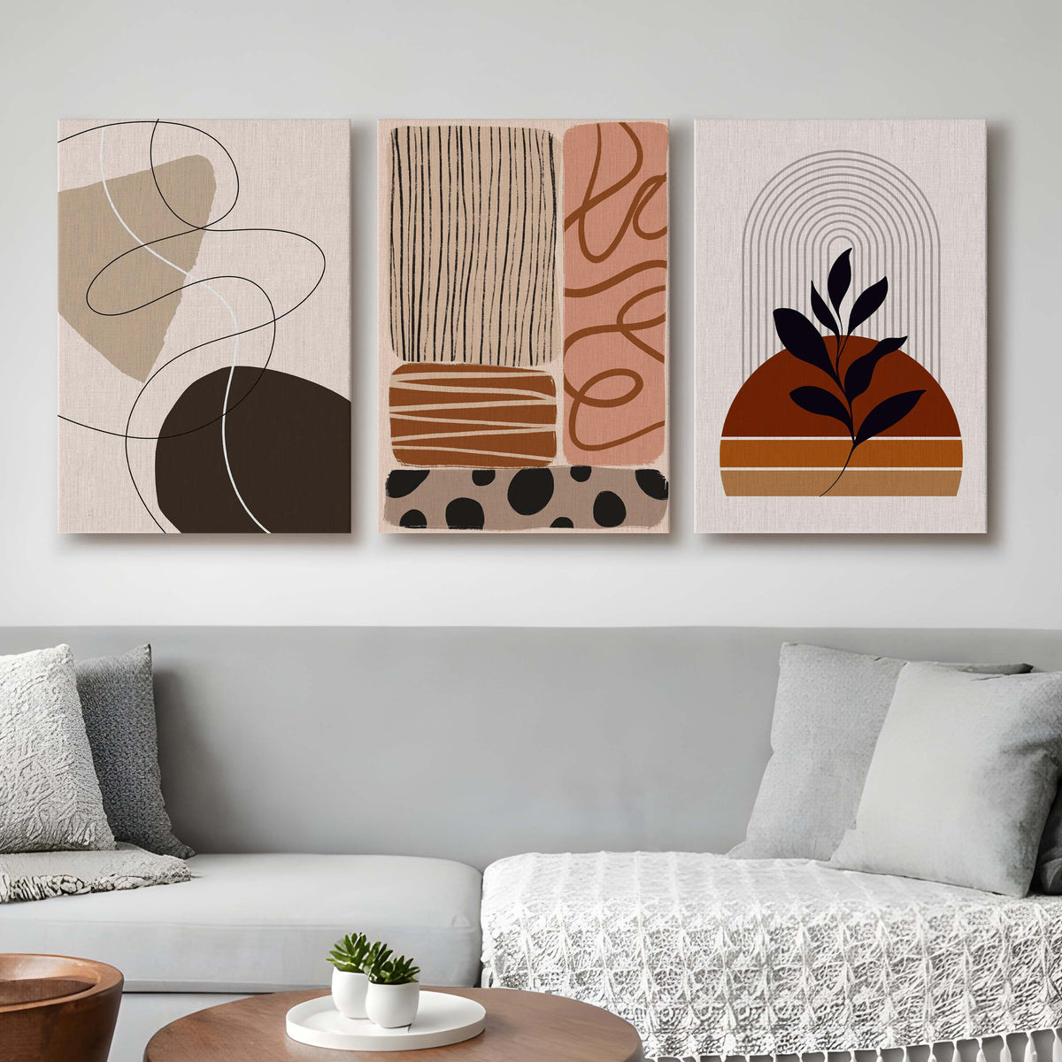 Earthy Abstract Gallery Wall Set of 3 - 18 x 24 Inches – Asha Art Studio