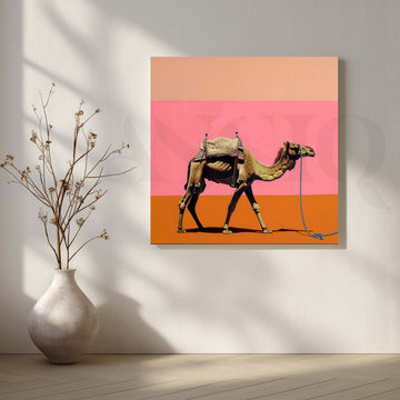 Contemporary Camel Canvas Artwork – Asha Art Studio