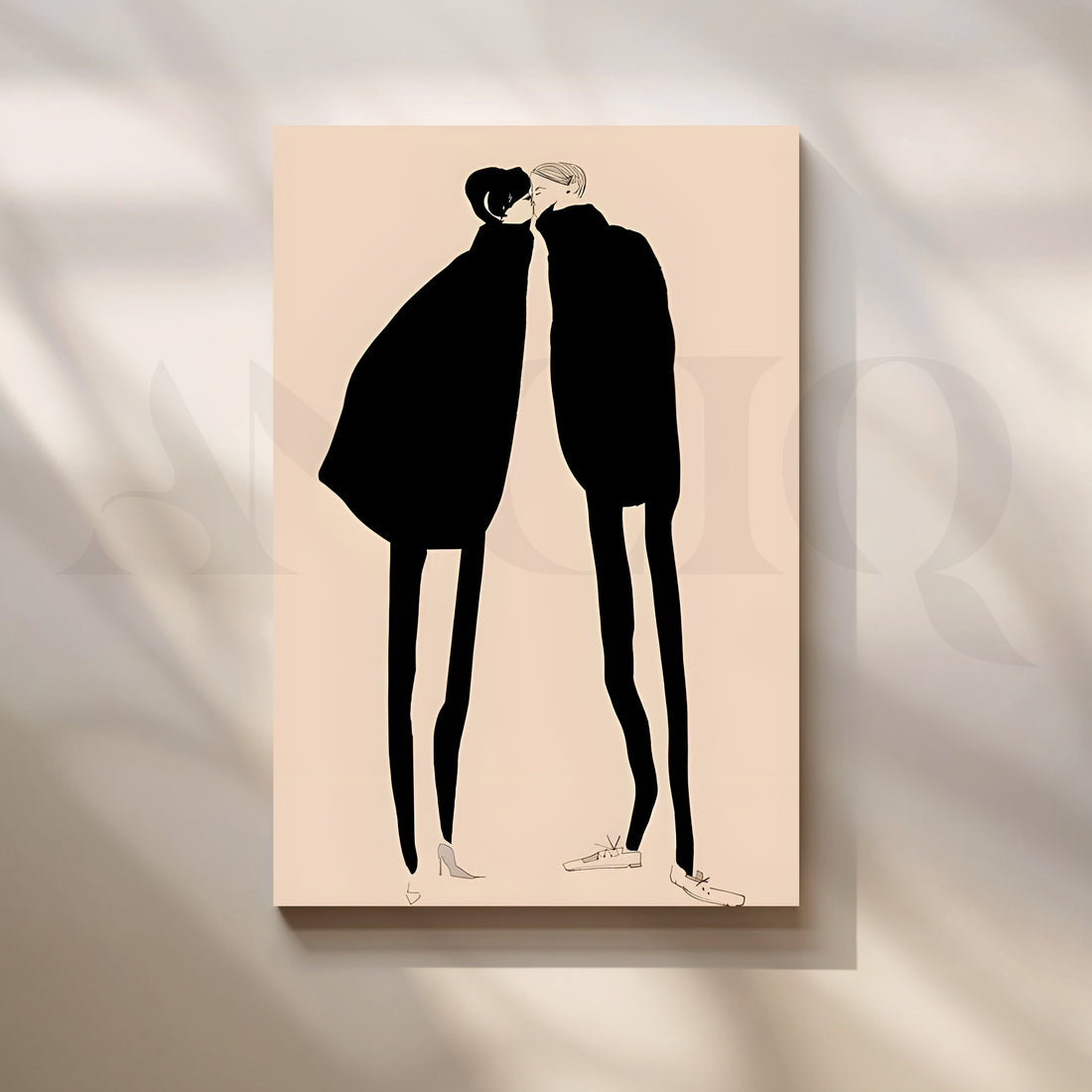 Romantic Silhouette Couple Canvas Artwork – Asha Art Studio