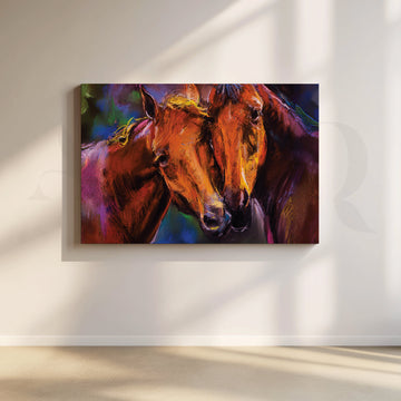 Equine Affection Canvas Artwork – Asha Art Studio