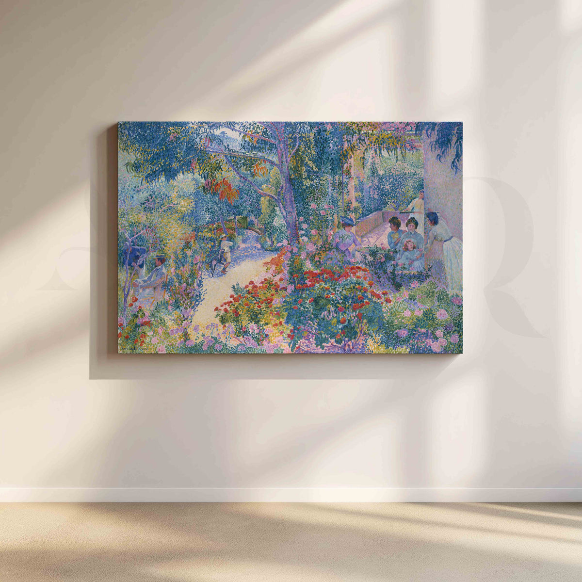 Impressionist Garden Gathering Canvas Artwork – Asha Art Studio