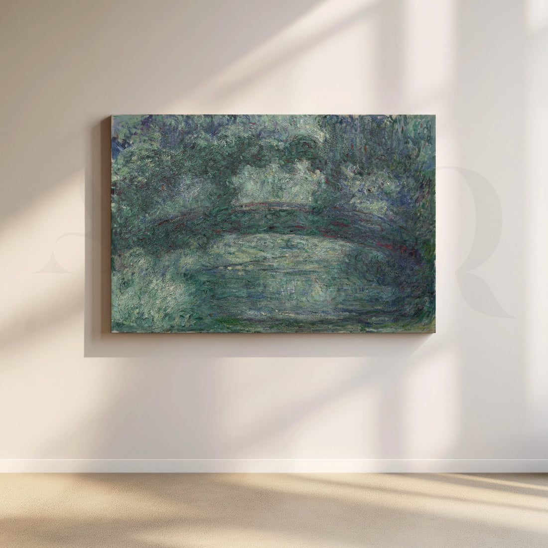 Water Garden Bridge Canvas Artwork – Asha Art Studio