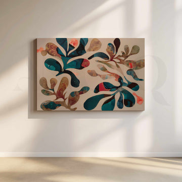 Contemporary Botanical Abstract Canvas Artwork – Asha Art Studio