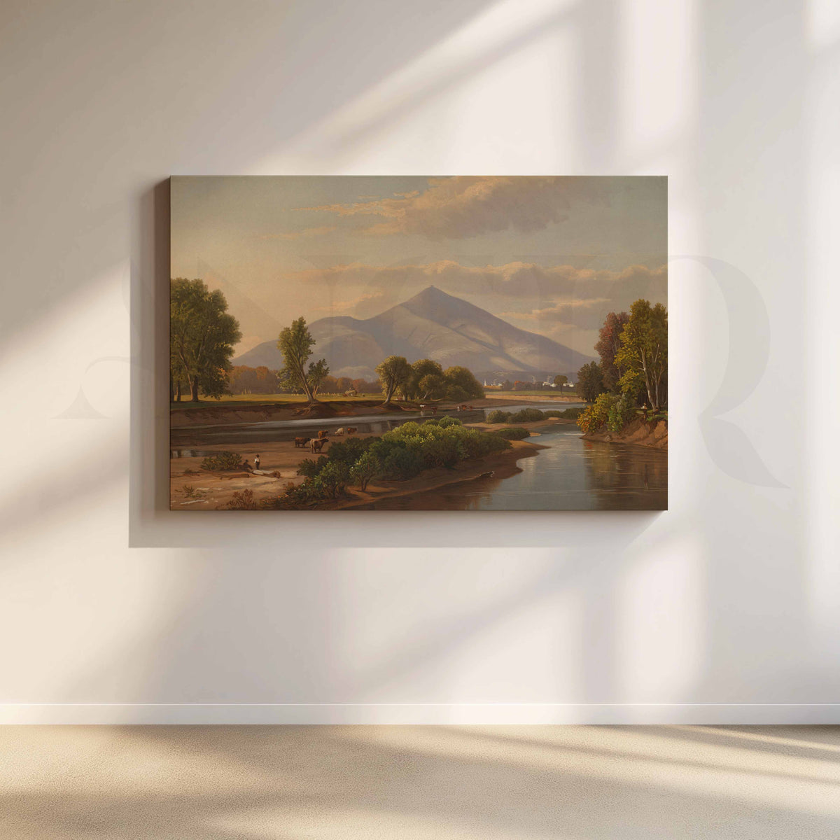 Mountain River Valley Canvas Artwork – Asha Art Studio
