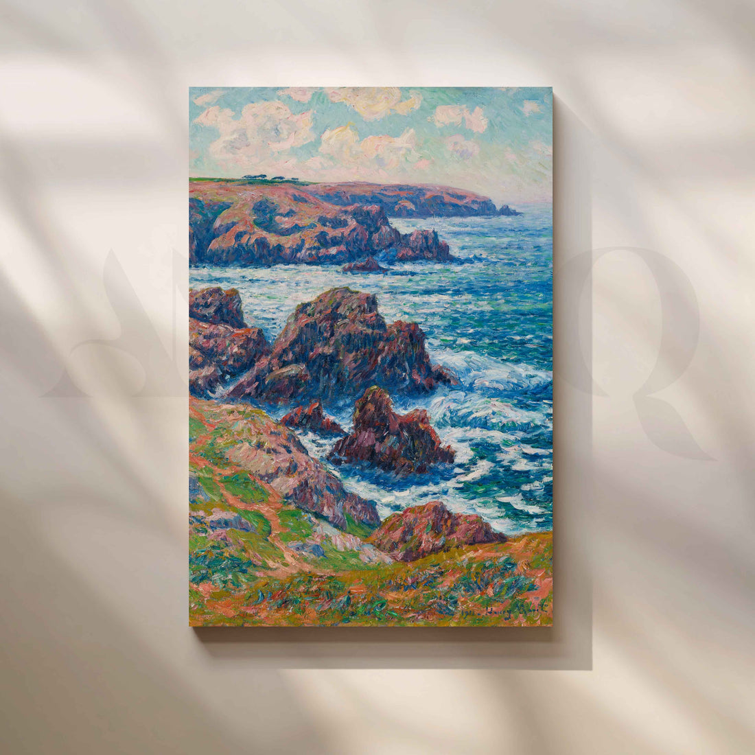 Henri Moret Rocky Coastal Seascape Canvas Artwork – Asha Art Studio