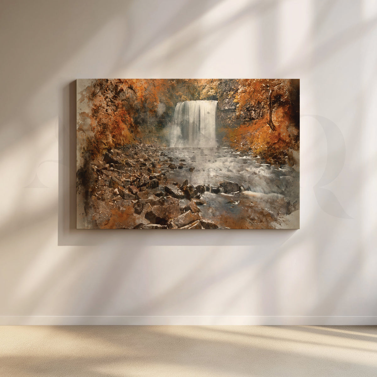 Serene Cascades Canvas Artwork – Asha Art Studio