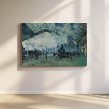 Paris Station Smoke Impressionist Canvas Artwork – Asha Art Studio