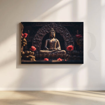 Serene Buddha Canvas Artwork – Asha Art Studio