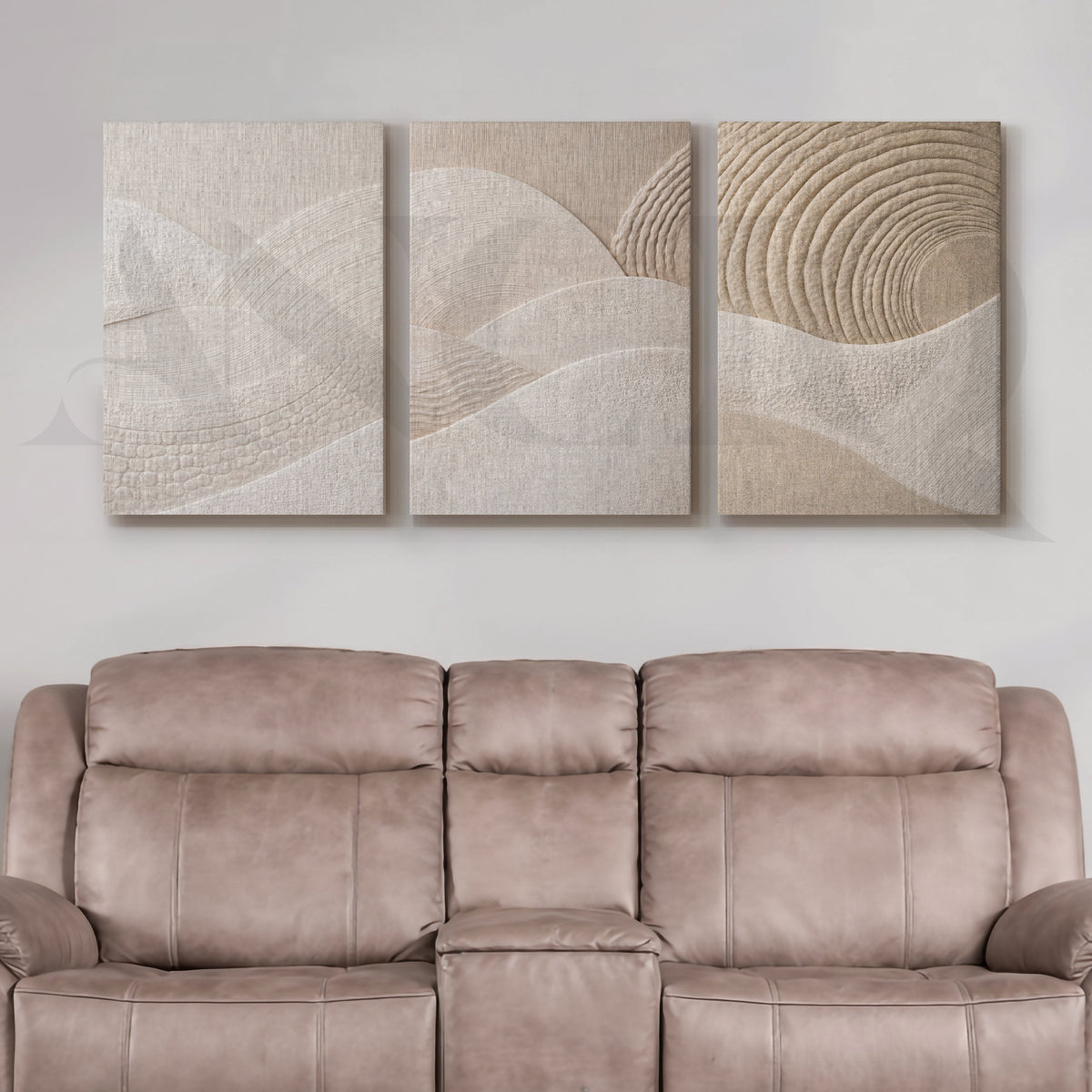 Neutral Textured Abstract Terrain Gallery Wall – Set of 3 Minimal Artworks - 18 x 24 Inches – Asha Art Studio