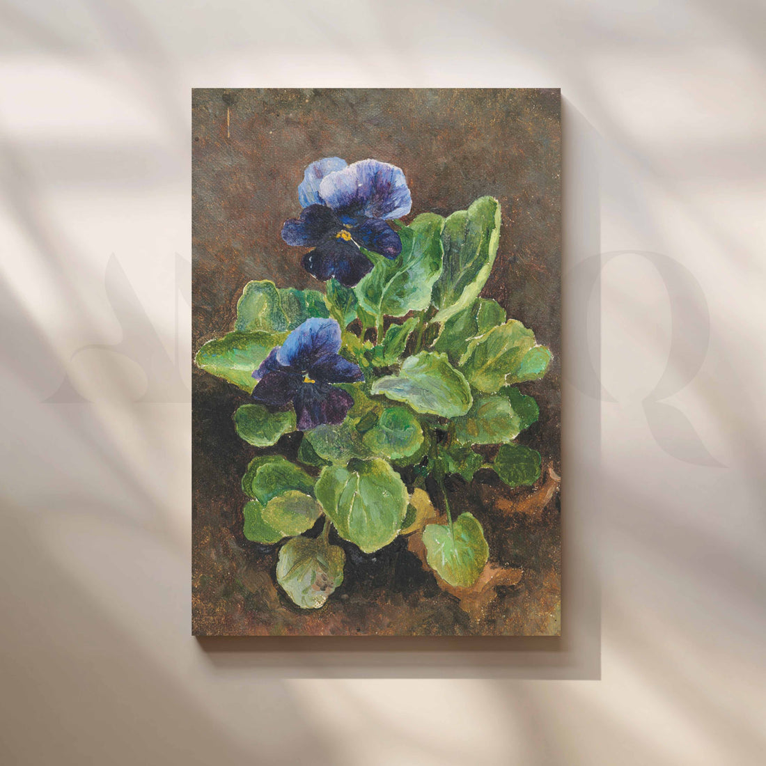 Vintage Pansy Floral Canvas Artwork – Asha Art Studio