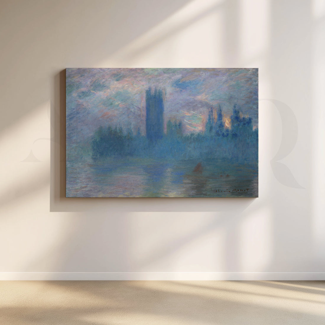 Parliament at Dusk Impressionist Canvas Artwork – Asha Art Studio