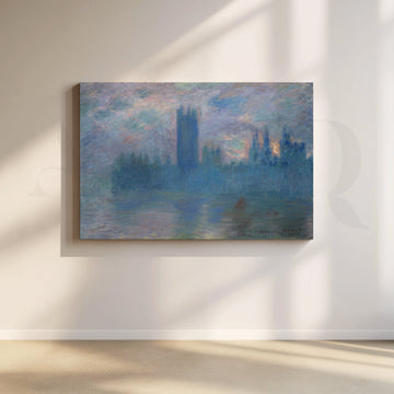 Parliament at Dusk Impressionist Canvas Artwork – Asha Art Studio