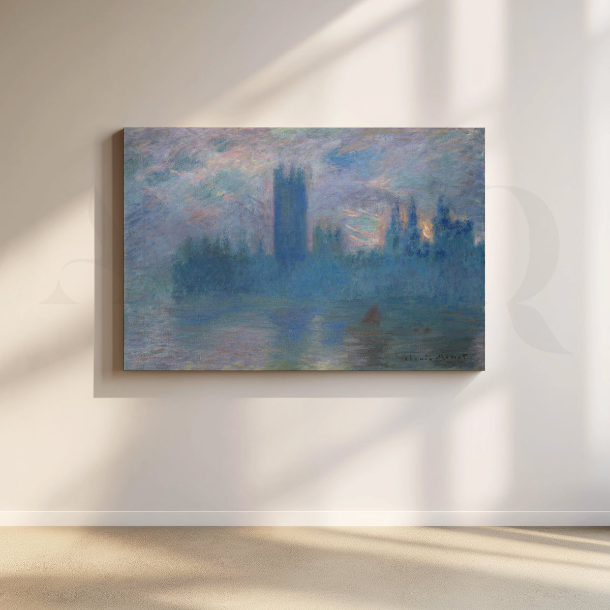 Parliament at Dusk Impressionist Canvas Artwork – Asha Art Studio