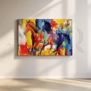 3D Horses Canvas Wall Artwork – Asha Art Studio