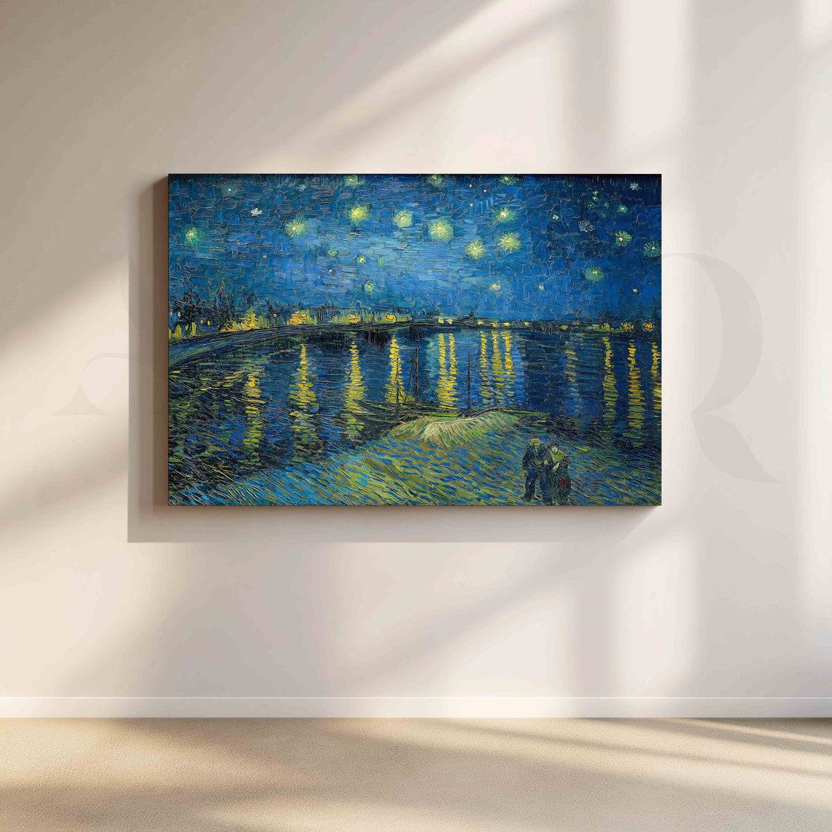 Starry Night Over the Rhône Post-Impressionist Canvas Artwork – Asha Art Studio
