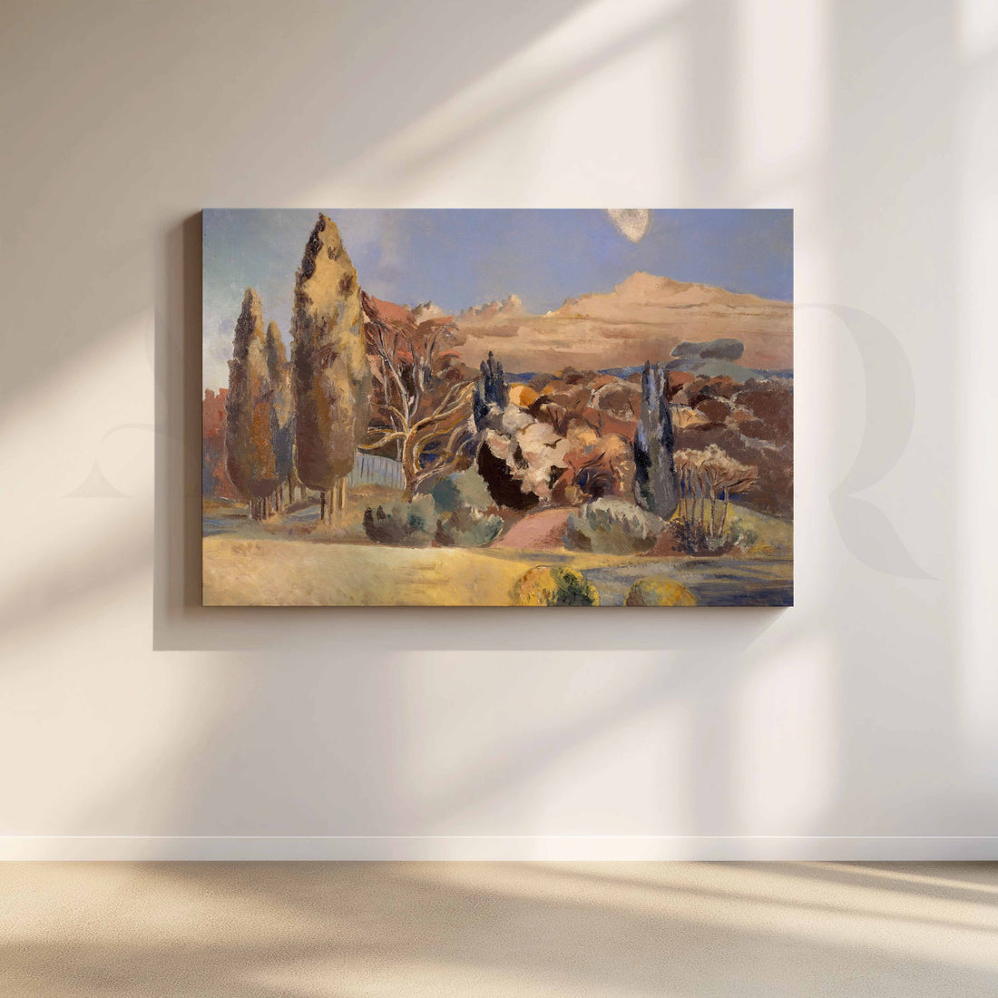 Soft Pastoral Landscape Canvas Artwork – Asha Art Studio