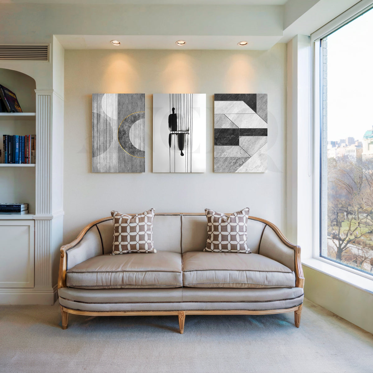 Monochrome Silent Story Gallery Wall – Set of 3 Artworks – Asha Art Studio