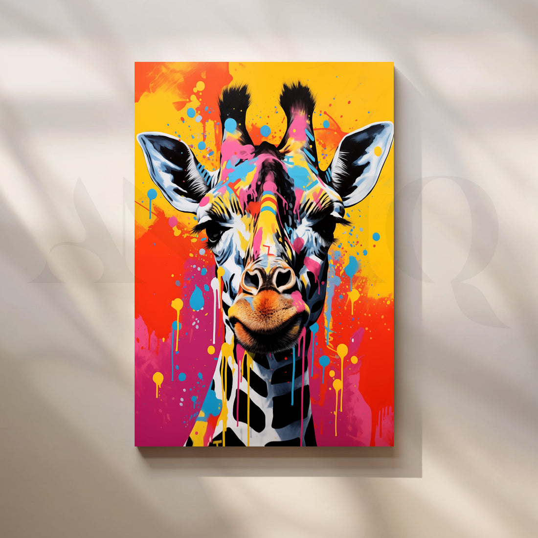 Colorful Giraffe Pop Artwork – Asha Art Studio