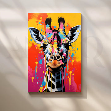 Colorful Giraffe Pop Artwork – Asha Art Studio