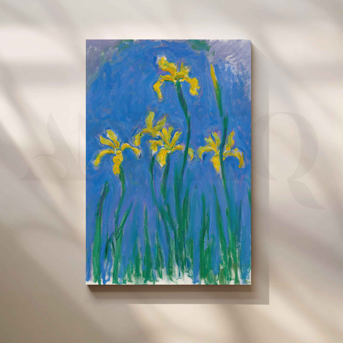 Yellow Iris Floral Impressionist Canvas Artwork – Asha Art Studio