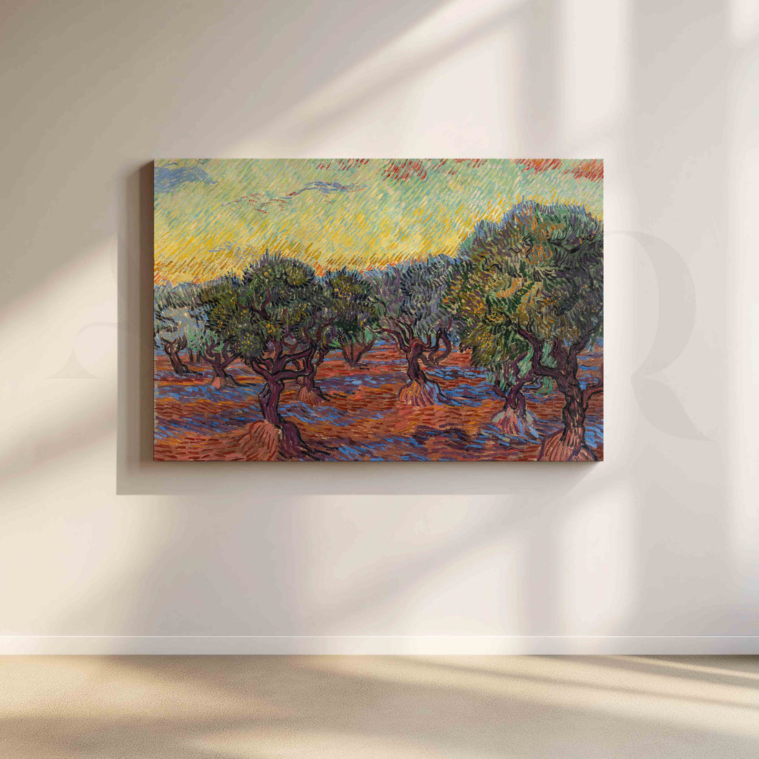 Olive Grove at Sunset Canvas Artwork – Asha Art Studio