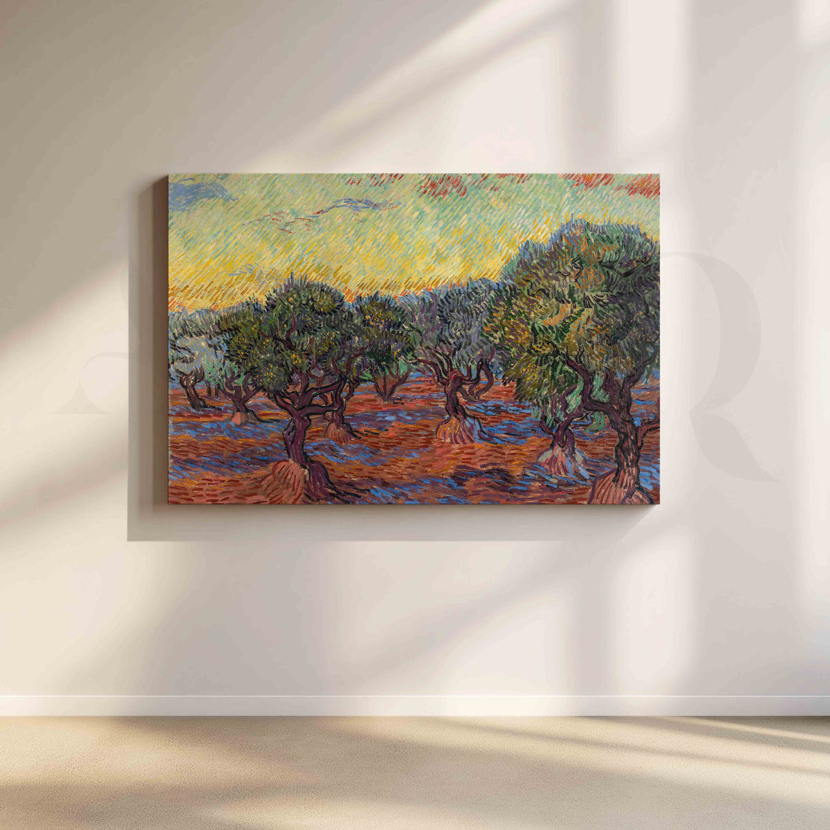 Olive Grove at Sunset Canvas Artwork – Asha Art Studio