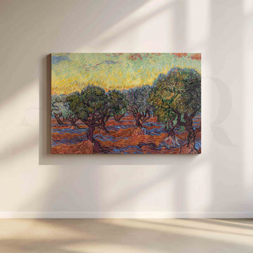 Olive Grove at Sunset Canvas Artwork – Asha Art Studio
