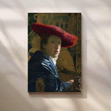 Girl with a Red Hat Canvas Artwork – Asha Art Studio