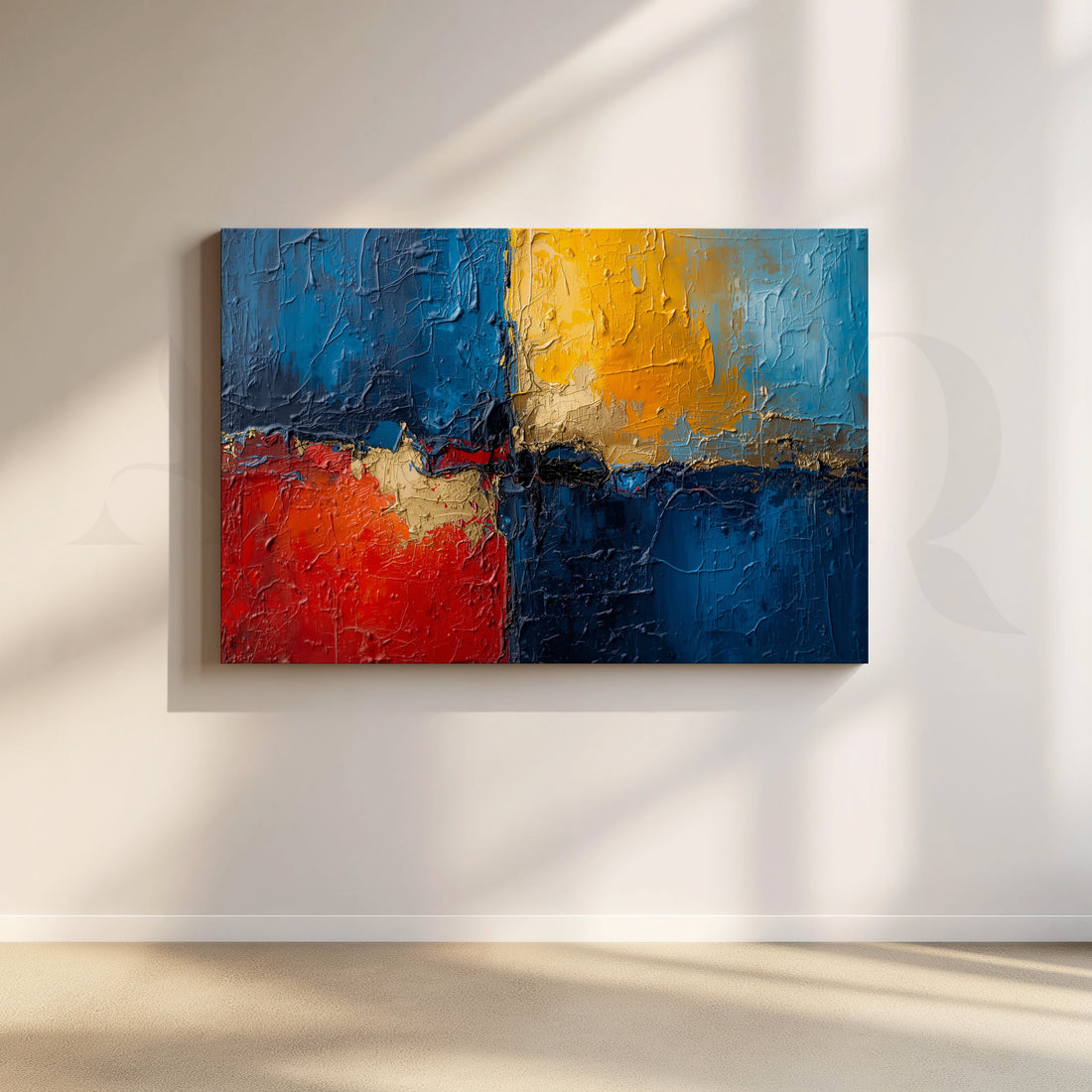 Multicolor Bold Textured Abstract Canvas Artwork – Asha Art Studio