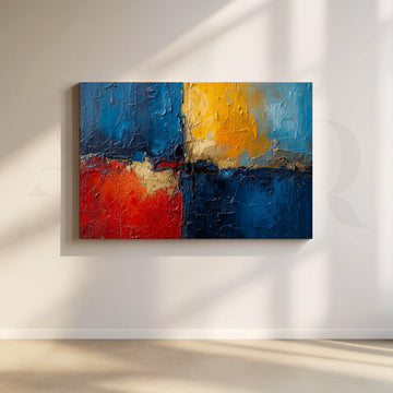 Multicolor Bold Textured Abstract Canvas Artwork – Asha Art Studio