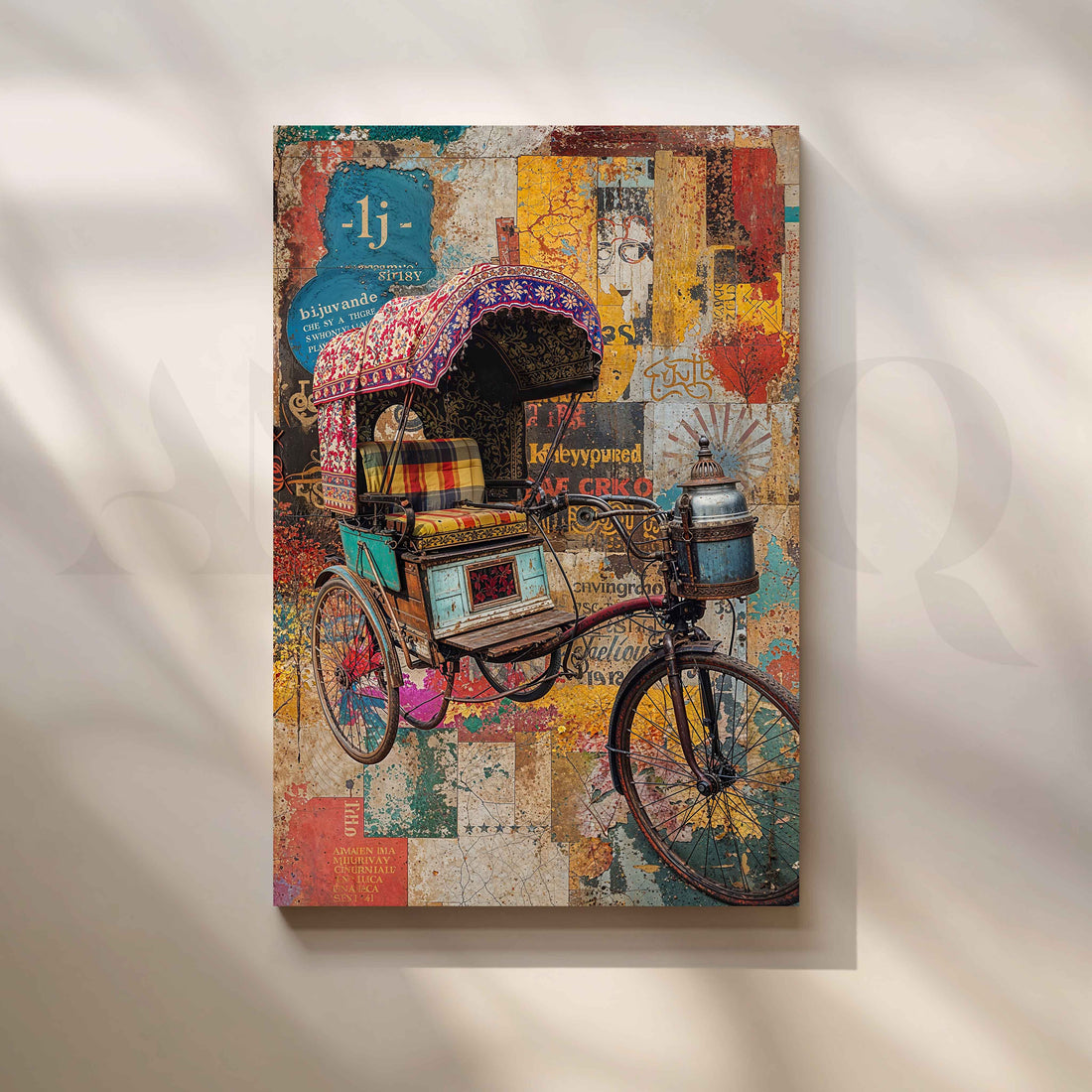 Vintage Rickshaw Pop Art Collage – Asha Art Studio