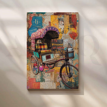 Vintage Rickshaw Pop Art Collage – Asha Art Studio