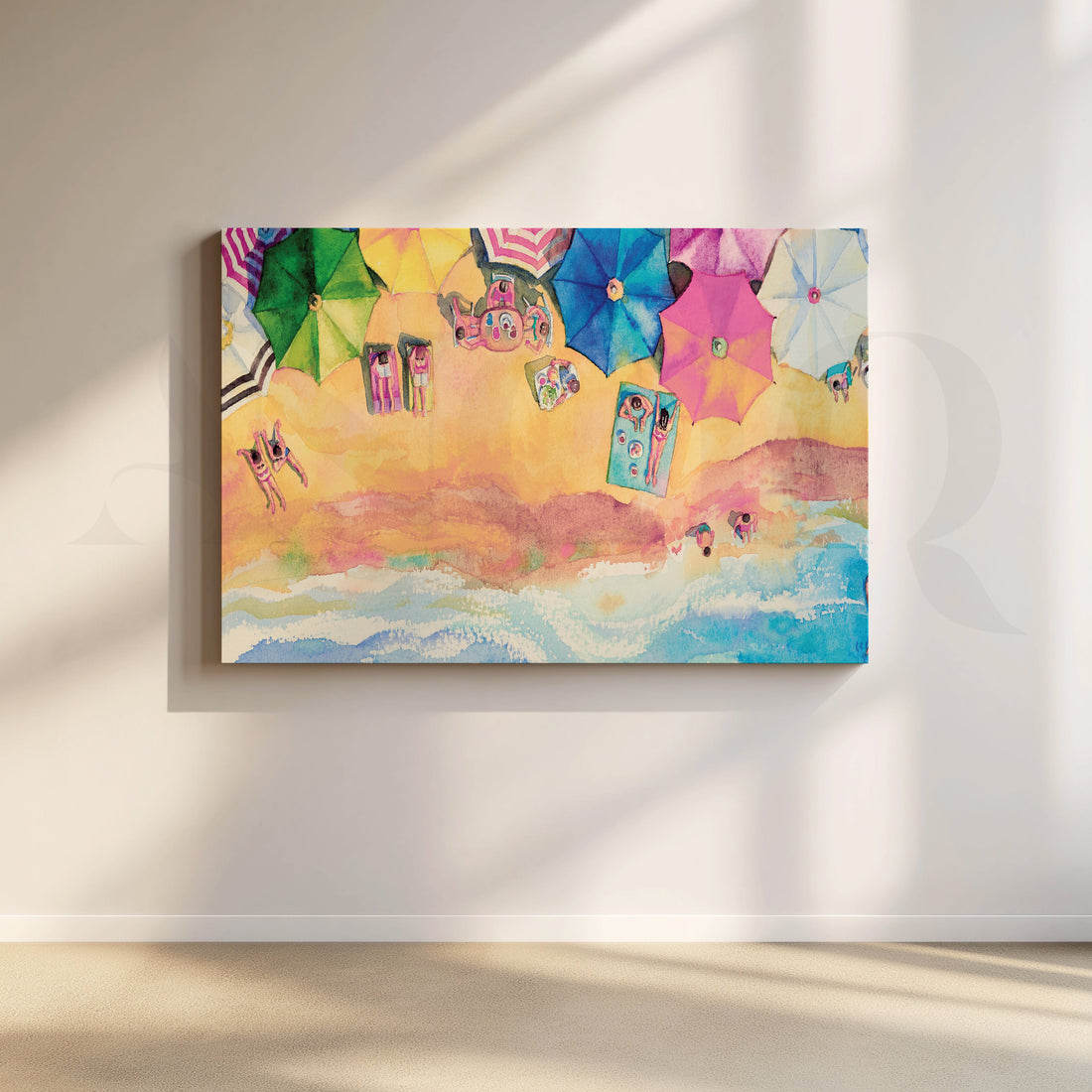 Beach Cabana Retreat Canvas Artwork – Asha Art Studio