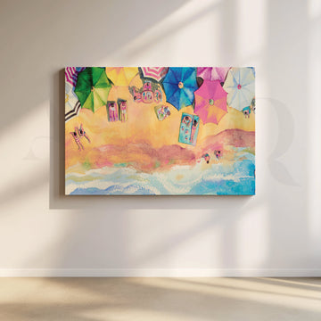 Beach Cabana Retreat Canvas Artwork – Asha Art Studio
