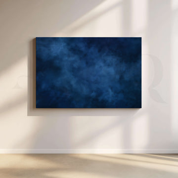 Deep Blue Textured Abstract Canvas Artwork – Asha Art Studio