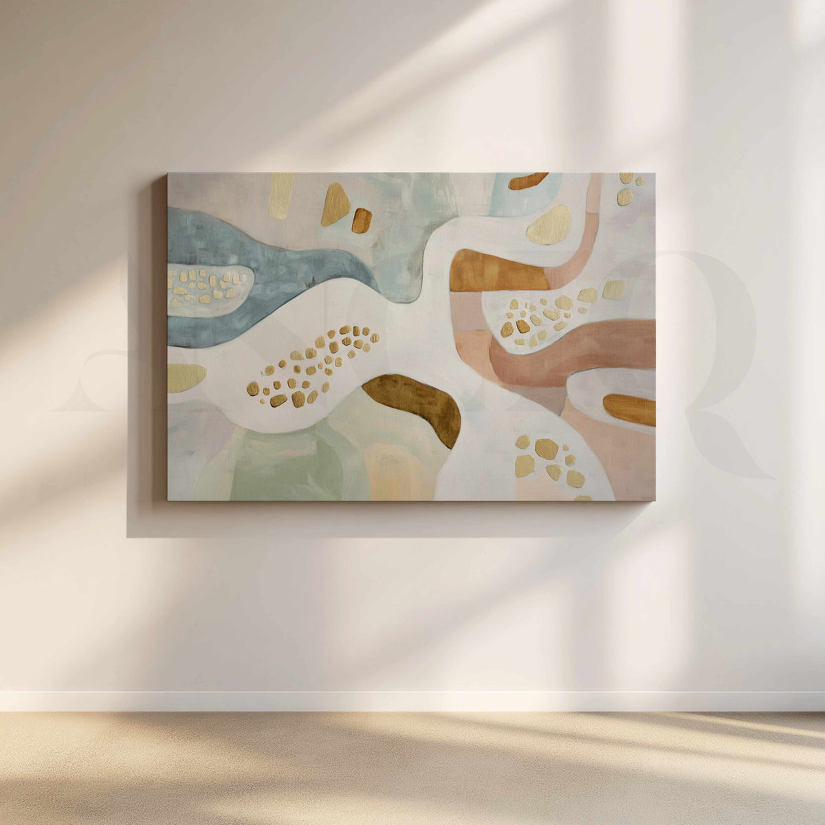 Pastel Organic Abstract Canvas Artwork – Asha Art Studio