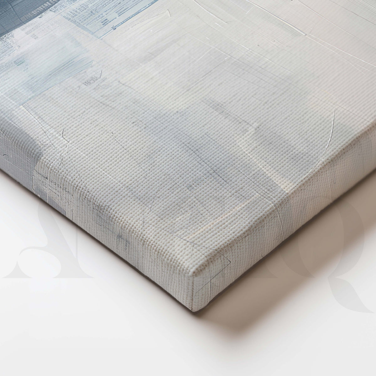 Blue Grey Abstract Gallery Wall Canvas Artwork Set of 3 - 18 x 24 Inches – Asha Art Studio – Image 2