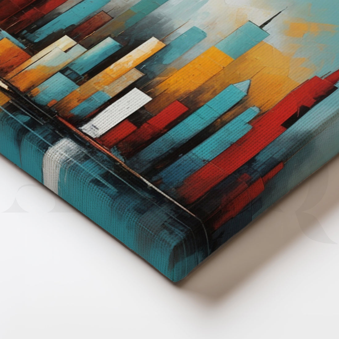 Modern Abstract City Skyline Canvas Artwork – Asha Art Studio