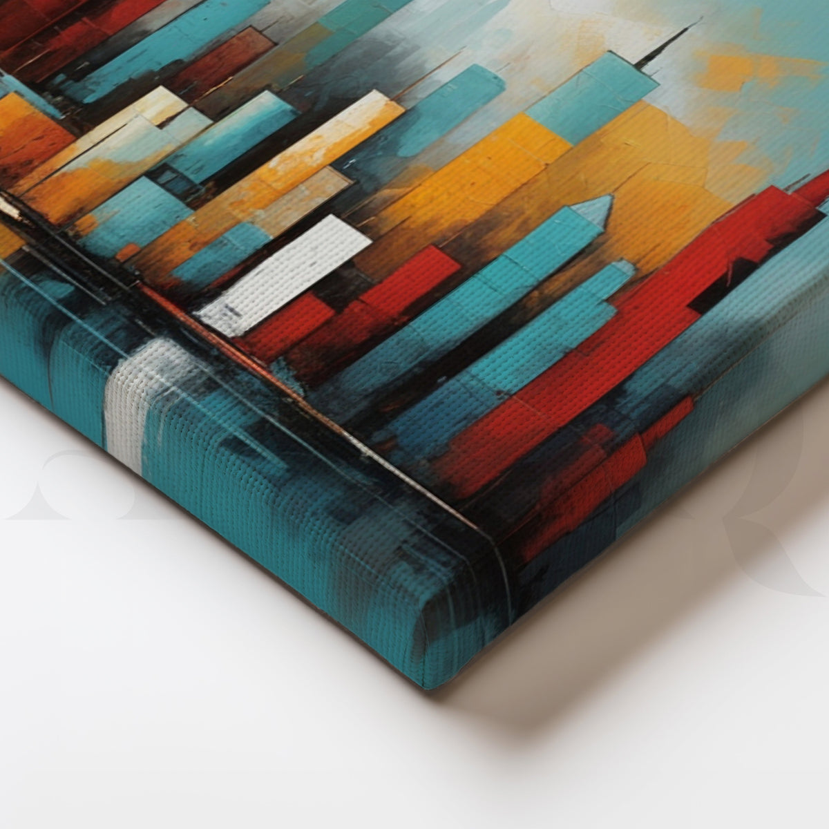 Modern Abstract City Skyline Canvas Artwork – Asha Art Studio – Image 2