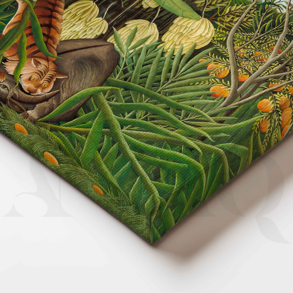 Tiger in Tropical Jungle Botanical Canvas Artwork – Asha Art Studio – Image 2