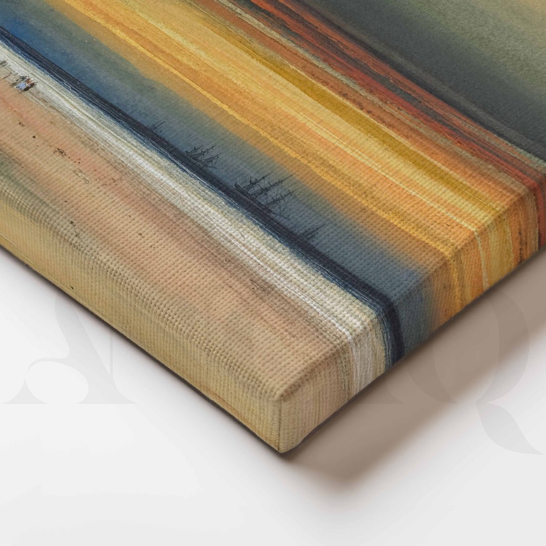 Muted Coastal Sunset Canvas Artwork – Asha Art Studio