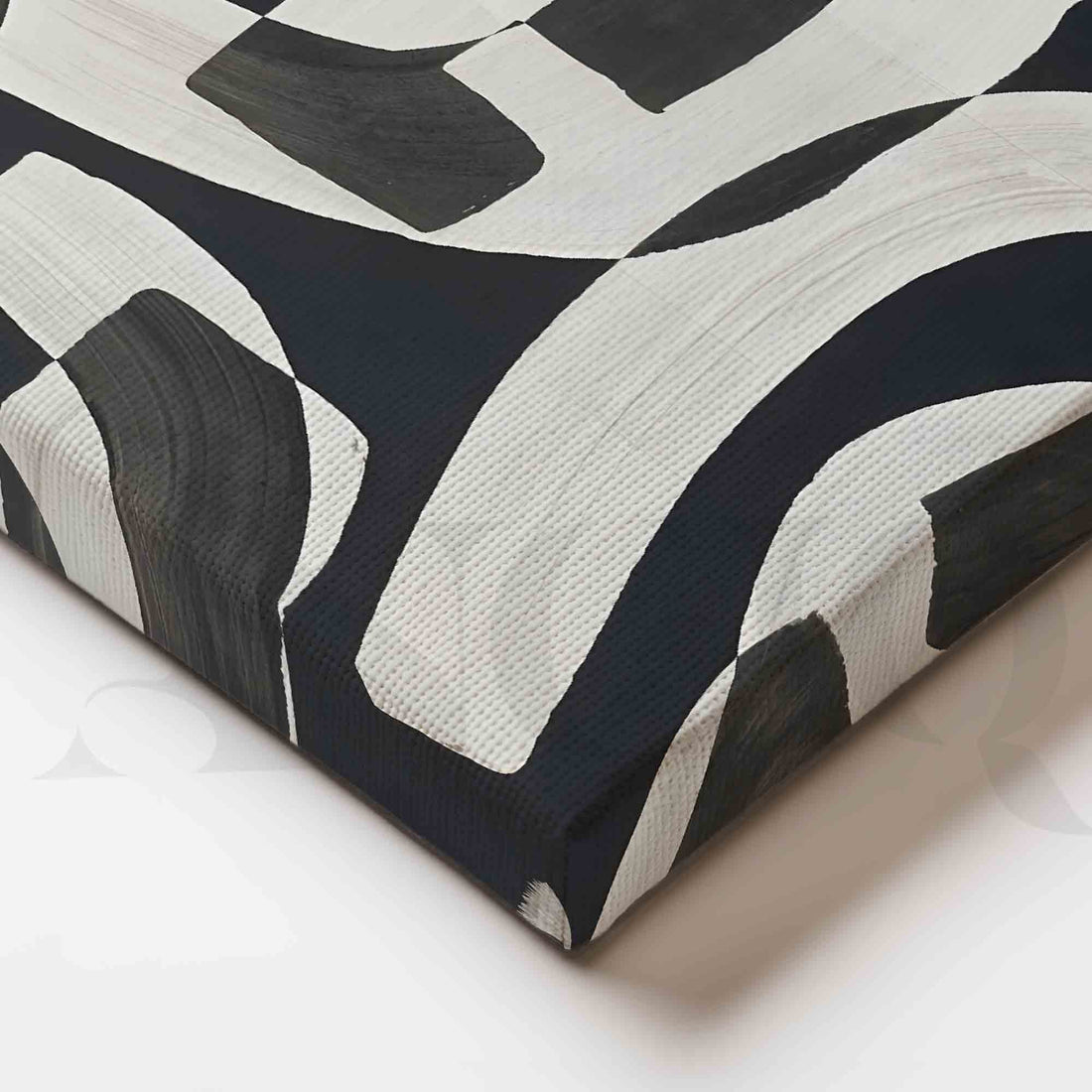 Black and White Abstract Canvas Wall Artwork (Ready to Ship) – Asha Art Studio