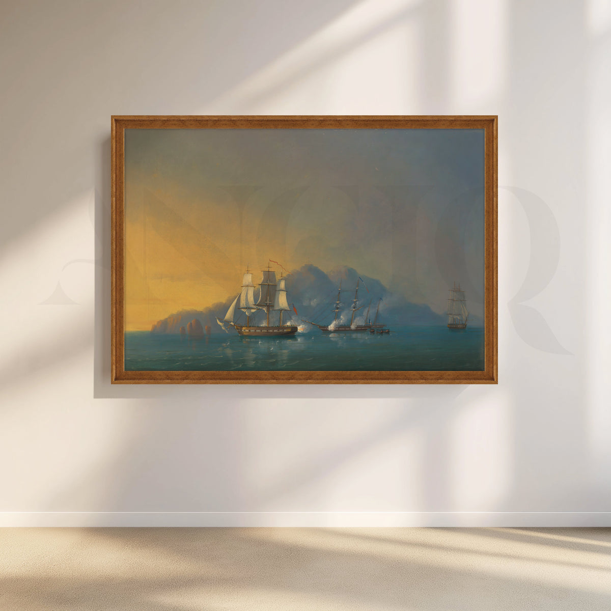 Ships at Sunset Bay Canvas Artwork – Asha Art Studio – Image 6