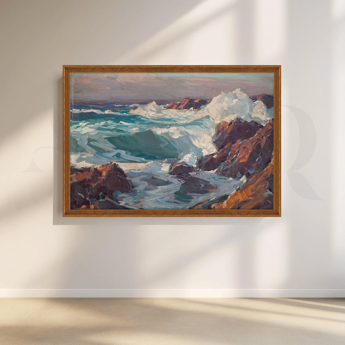 Crashing Waves on Rocks Canvas Artwork – Asha Art Studio – Image 6
