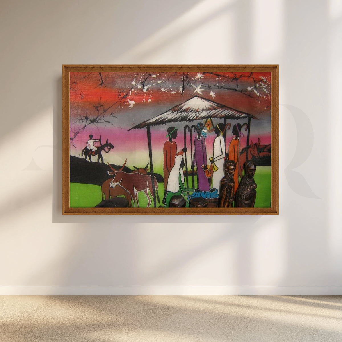 Nativity Village Scene Canvas Artwork – Asha Art Studio – Image 6