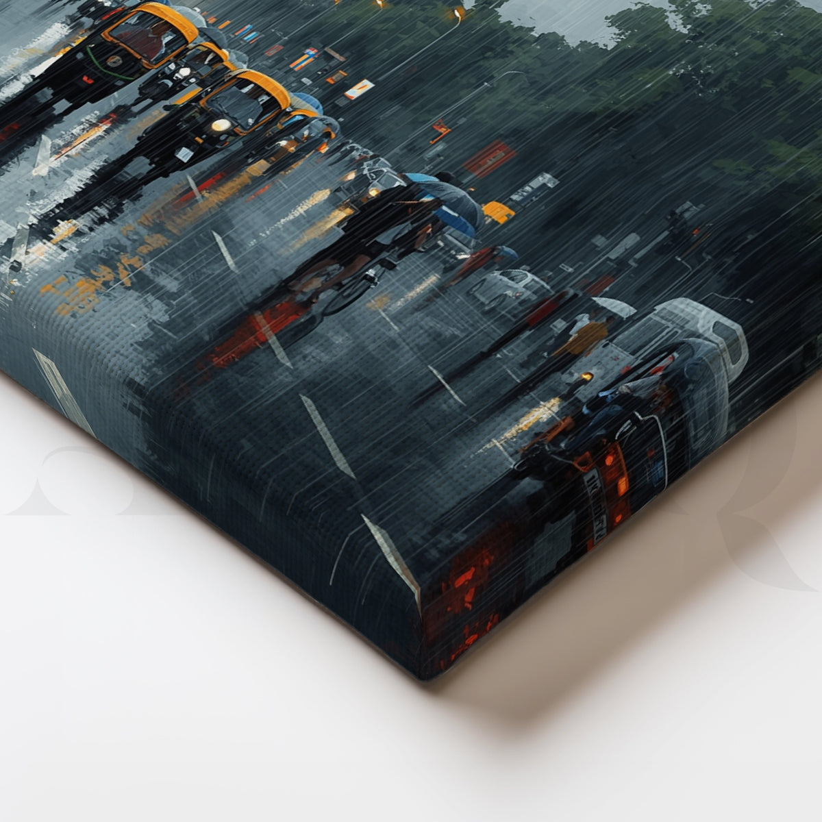 Rainy India Gate Street Canvas Artwork – Asha Art Studio – Image 2