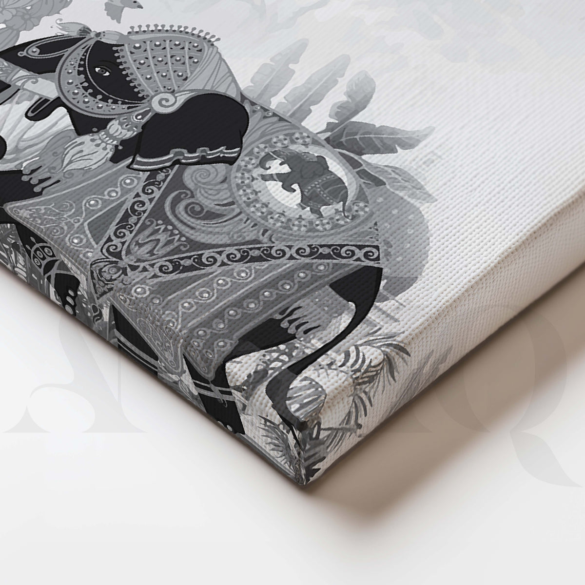 Indian Heritage Monochrome Gallery Wall Artwork Set of 3 – Asha Art Studio – Image 2